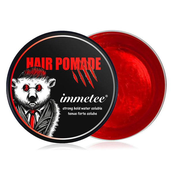IMMETEE Hair Pomade Strong Hold Red Wax Gel Barber Water Base