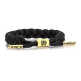 RASTACLAT Onyx II 2 Classic Black Gold Wristband Bracelet Shoelace Jewelry