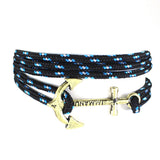 Immanuel Black Bronze Anchor Wrap Bracelet Wristband Paracord Friendship NEW