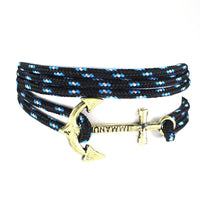 Immanuel Black Bronze Anchor Wrap Bracelet Wristband Paracord Friendship NEW