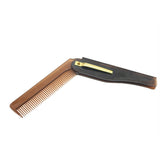 Folding Flip Pocket Comb Brown Tortoise Hair Style Beard Barber Greaser Pomp NEW